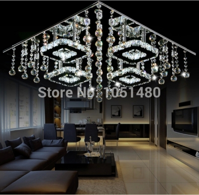 new square lustre led chandelier lights crystal lamp living room chandelier l70*w70*h18cm