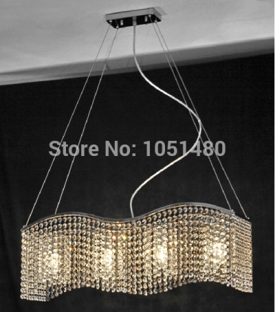 s flush mount contemporary wave crystal chandelier dinning room light l750*w250*h650mm [modern-crystal-chandelier-4810]