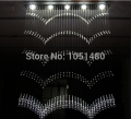 selling rectangular crystal pendant chandelier curtain wave light, modern home lighting