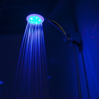 single blue led shower head bathroom faucet