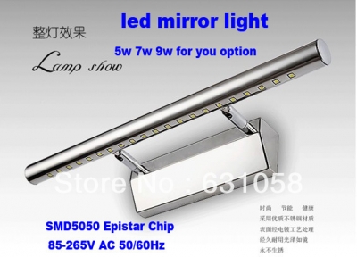 !! 2pcs/lot 5w 7w bathroom mirror light lamp, modern brief cosmetic lamp ,stainless steel,warm white/white