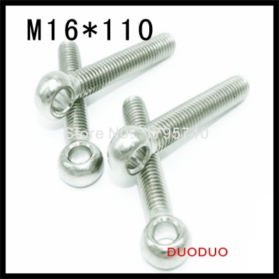 2pcs m16*110 m16 x110 stainless steel eye bolt screw,eye nuts and bolts fasterner hardware,stud articulated anchor bolt [eye-nuts-and-bolts-fasterner-hardware-1001]