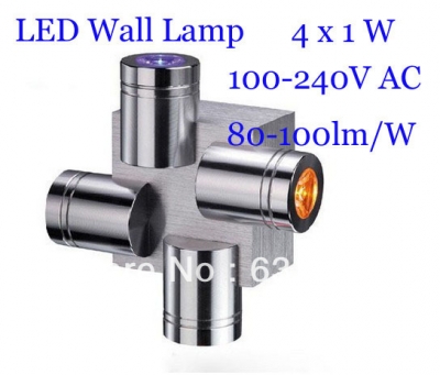 4pcs/lot 4*1w led wall lamp high power led led outdoor wall decoration light with 100-240v ac rohs ce [wall-lamp-3659]