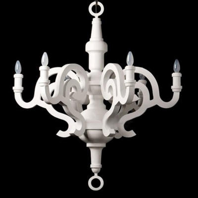 6 lights roma chandelier d50cm white black moooi paper lustre wooden chandelier wrought iron chandelier use e14 bulbs [modern-pendant-light-6910]