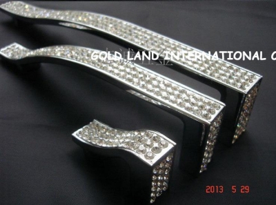 96mm chrome color Free shipping K9 crystal glass drawer handle