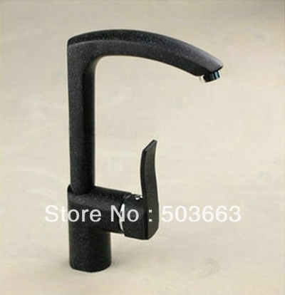 Black Spray Painting Kitchen Sink Brass Mixer Tap Swivel Faucet L-532k [Kitchen Faucet 1476|]