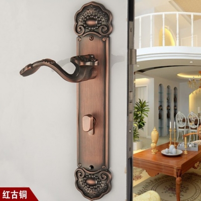 Chinese antique LOCK Red bronze Door lock handle door levers out door furniture door handle Free Shipping(3 pcs/lot) pb29