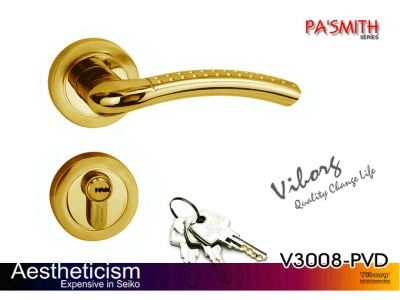 FREE SHIPPING (30 sets) VIBORG Top Quality Door Security Entry Mortise Lock Set, Keyed Entry Door Lock Set, V3008-PVD