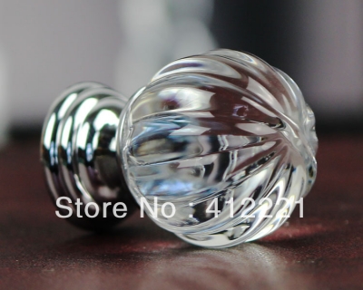 Free Shipping 10pcs Pull Handle 30mm Crystal Glass Melon Cabinet Knob Cupboard Drawer Door Wardrobe Door knob [Crystal Door knob&Furniture]