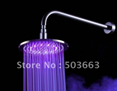 Free Shipping Round 200mm LED Shower Chrome Brass Faucet CM5010 [Shower Head 2464|]