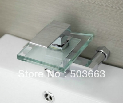 Glass Faucet Wall Bathroom Chrome Single Handle S-593 [Shower Faucet Set 2275|]