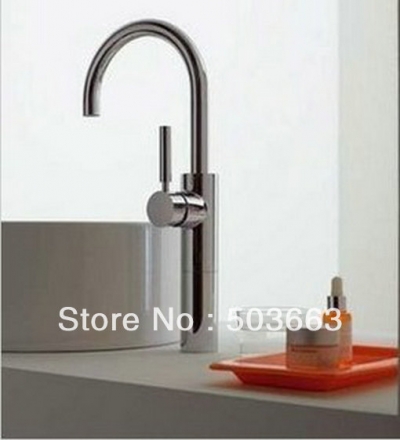 Solid Brass Chrome Single Hole Chrome Kitchen Swivel Sink Faucet Mixer Tap Vanity Faucet L-3800 [Kitchen Faucet 1666|]