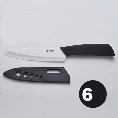 U TimHome Brand 6" inch Kitchen Chef Parking Ceramic Knife knives With Black Scabbard And Handle Free Shipping