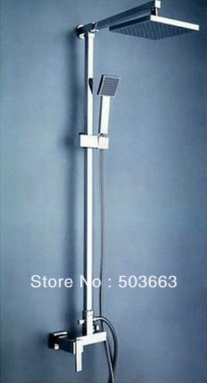 Wholesale 8" Rainfall Wall Mounted Handheld SPRAY Spout Shower Head Faucet Shower Set S-664 [Shower Faucet Set 2149|]