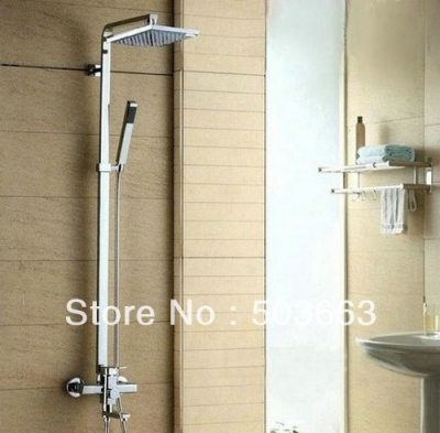 Wholesale Bathroom Luxury Chrome Rain Shower Head Arm Set Faucet With Handy Unit Tap S-639