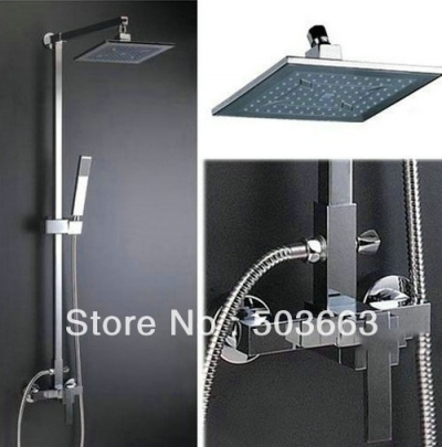 Wholesale Bathroom Luxury Chrome Rain Shower Head Arm Set Faucet With Handy Unit Tap S-655