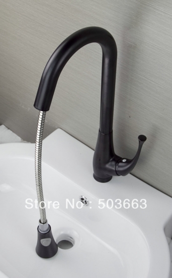 Wholesale New Pull Out Surface Oil Rubbed Black Bronze Kitchen Sink Brass Material Faucet Vanity Cranes Mixer Tap S-667 [Kitchen Pull Out Faucet 1994|]