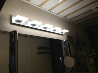ac85v-265v 25w cool white led stainless steel anti-fog mirror light bathroom vanity toilet waterproof lamp ca356 [led-front-mirror-lights-4670]