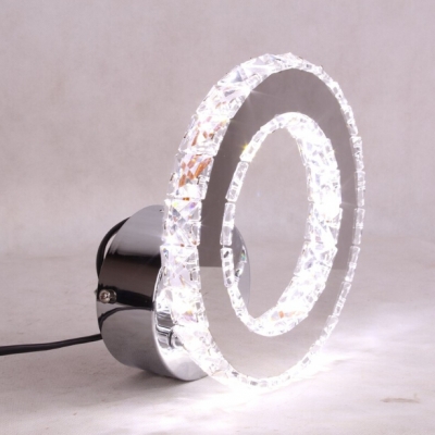 crystal ring modern fashion contemporary led wall sconces light stainless steel wall lamp