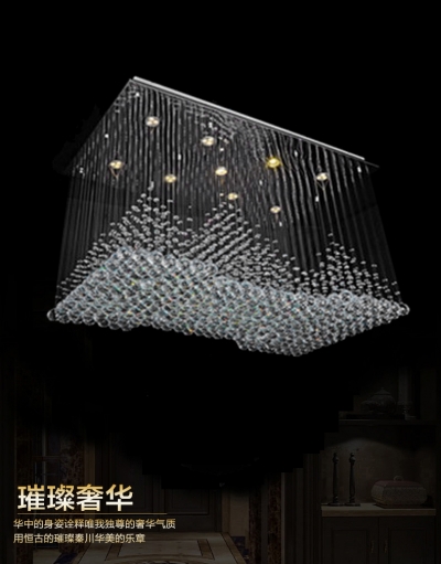 factory direct rectangular chandelier crystal lighting , lustre foyer lights , contemporary crystal lamp [modern-crystal-chandelier-5199]