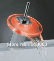led faucet bathroom basin faucet mixer tap chrome finish 3 colors waterfall faucet vessel L-0258