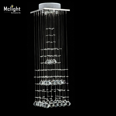 mini small crystal chandelier light fixture square flush mounted crystal lustre stairs porch aisle hallway light [crystal-ceiling-light-7091]