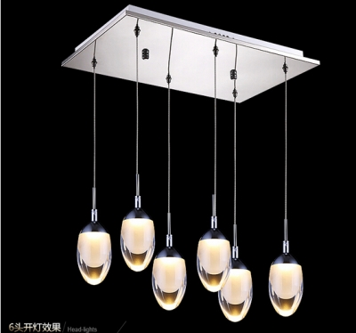 modern acrylic led chandelier 6 lights hang wire dinning room light fixtures bar light