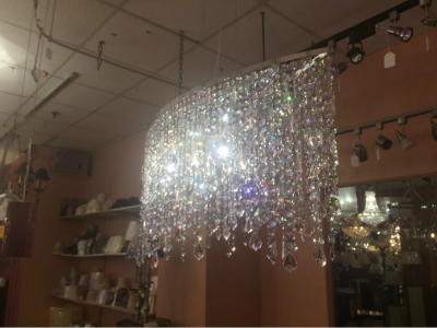 modern oval crystal chandeliers dinning light fixtures l85*w30*h80cm