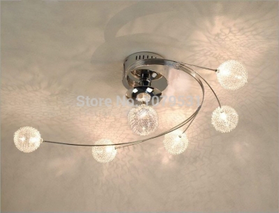 personalized luster aluminum wire ball ceiling light,study room master bedroom ceiling lamp,indoor lighting