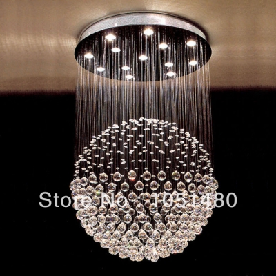 s modern string ball crystal chandelier lights dia80*h120cm lustre living room chandelier