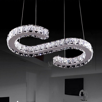 s type led modern crystal chandelier lighting large size l630mm*h260mm 3 years warranty luxury pendant [modern-pendant-light-6673]