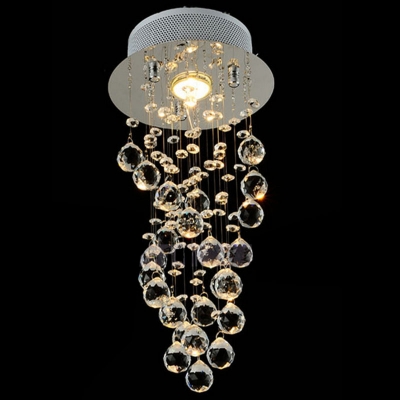 spiral crystal ceiling light fixture flush mounted crystal light lustres de sala for stairs porch aisle hallway lamp [crystal-ceiling-light-7227]