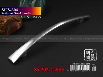 (4 pieces/lot) 128mm VIBORG SUS304 Stainless Steel Drawer Handles& Cabinet Handles &Drawer Pulls & Cabinet Pulls, SV202-SS-128 [128mm Cabinet/Drawer Handle 564|]