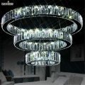 1 ring 2 ring 3rings led k9 crystal chandelier light lamp lustres de cristal suspension modern led light fixture