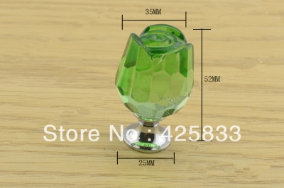 10pcs Green K9 Crystal Rose Kitchen Handle Drawer Knobs Dresser Pull Closet Colorful Granite Wholesale Crystal Cabinet Knobs K9 [Crystal knobs 29|]