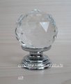 12PCS/LOT FREE SHIPPING 40MM CLEAR CUT CRYSTAL CABINET KNOB ON A CHROME BRASS BASE