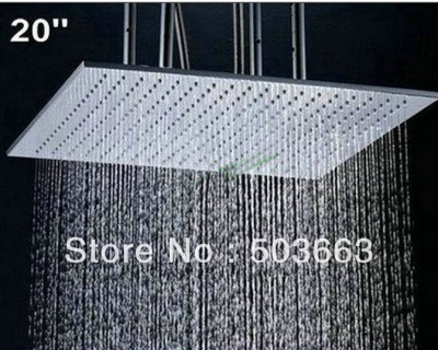 20" Luxury Nickel Brushed FInsih Brass Square LED Rain Shower Head YS-8128 [Shower Head 2481|]