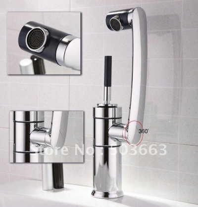 360 degree Swivel Kitchen Sink Bathroom Basin Mixer Brass Tap Chrome Faucet CM0882