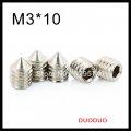 500pcs din914 m3 x 10 a2 stainless steel screw cone point hexagon hex socket set screws