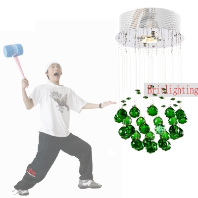85-265v gu10 bulb lighting green crystal lighting crystal pendant lamp globe hanging lighting [pendant-lights-2127]