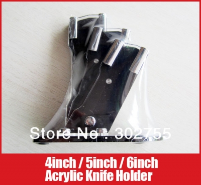 Acrylic Block Kitchen Ceramic Knife Holder Tool Carrier Cutlery Suitable for 4" 5" 6" Knives.(AJX-456A) [Acrylic Knife Holder 56|]