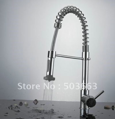 Free Ship Pull Out Faucet Chrome Water Power Swivel kitchen Sink Mixer Tap CQ0001