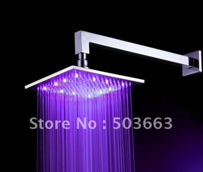 Free Shipping 200mm LED Shower Chrome Brass Faucet CM5007 [Shower Head 2422|]
