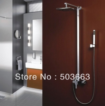 Free Shipping Luxury Wall Mounted Rain Shower Faucet Set Brass Chrome Shower Set b5050a