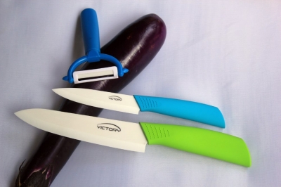 Hot Sale!4" 6" inch Aantiskid Handle Fruit Chef Ceramic Knife Sets + Peeler,Free Shipping [4+6+peeler 92|]