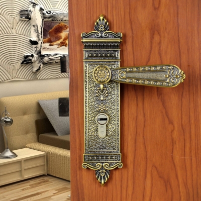 Modeled after an antique LOCK Yellow bronze Door lock handle door levers out door furniture door handle Free Shipping pb08