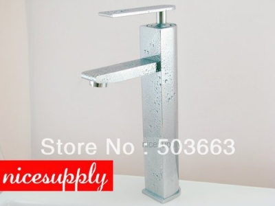 New Bathroom Deck Mount Single Hole Chrome Faucet Waterfall Mixer Tap Vanity Faucet L-5606