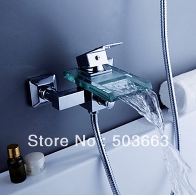 New Model Single Lever Brass Wall Mounted Bathtub Shower Faucet Waterfall Mixer Tap D-004