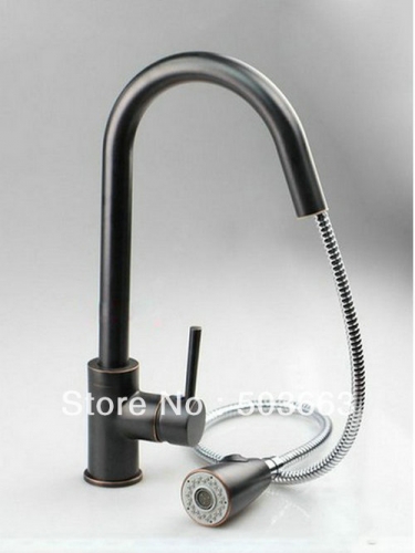 New Oil Rubbed Single Handle Brass Kitchen Faucet Basin Sink Spray Mixer Tap S-816