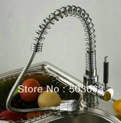 New Single Handle Kitchen Brass Faucet Basin Sink Pull Out Spray Single Handle Mixer Tap S-792 [Kitchen Pull Out Faucet 1909|]